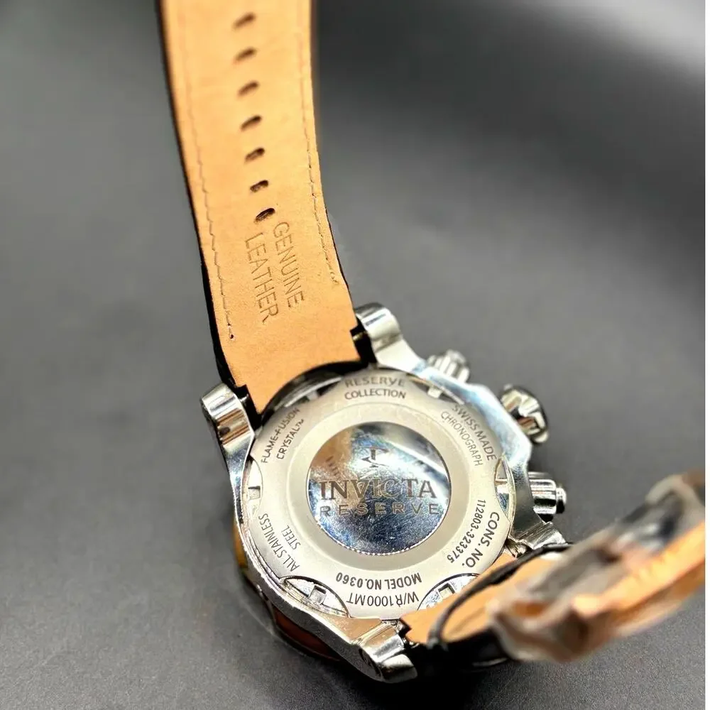 Invicta Reserve Venom 0360 Swiss Made Chronograph 54mm Leather Watch